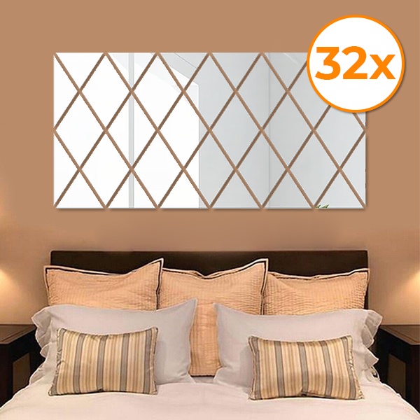 Lustrzane naklejki ścienne (32 sztuki) | WALLGEM