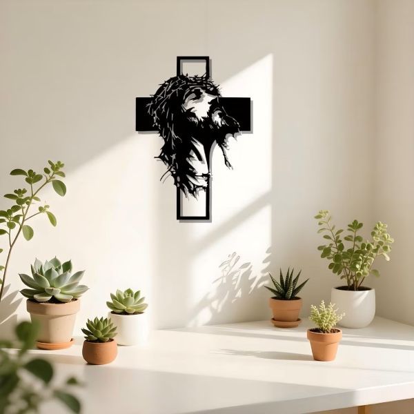 Nowoczesny metalowy krzyż ścienny | JESUMET