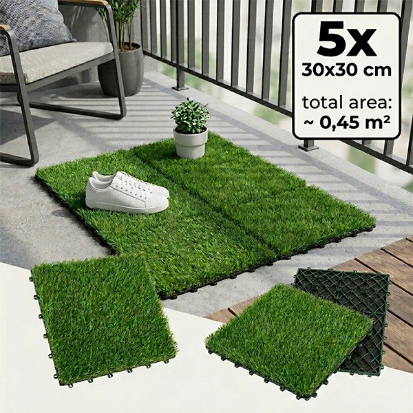 Płytki ze sztucznej trawy do dekoracji (5 szt.) | GRASSTILE